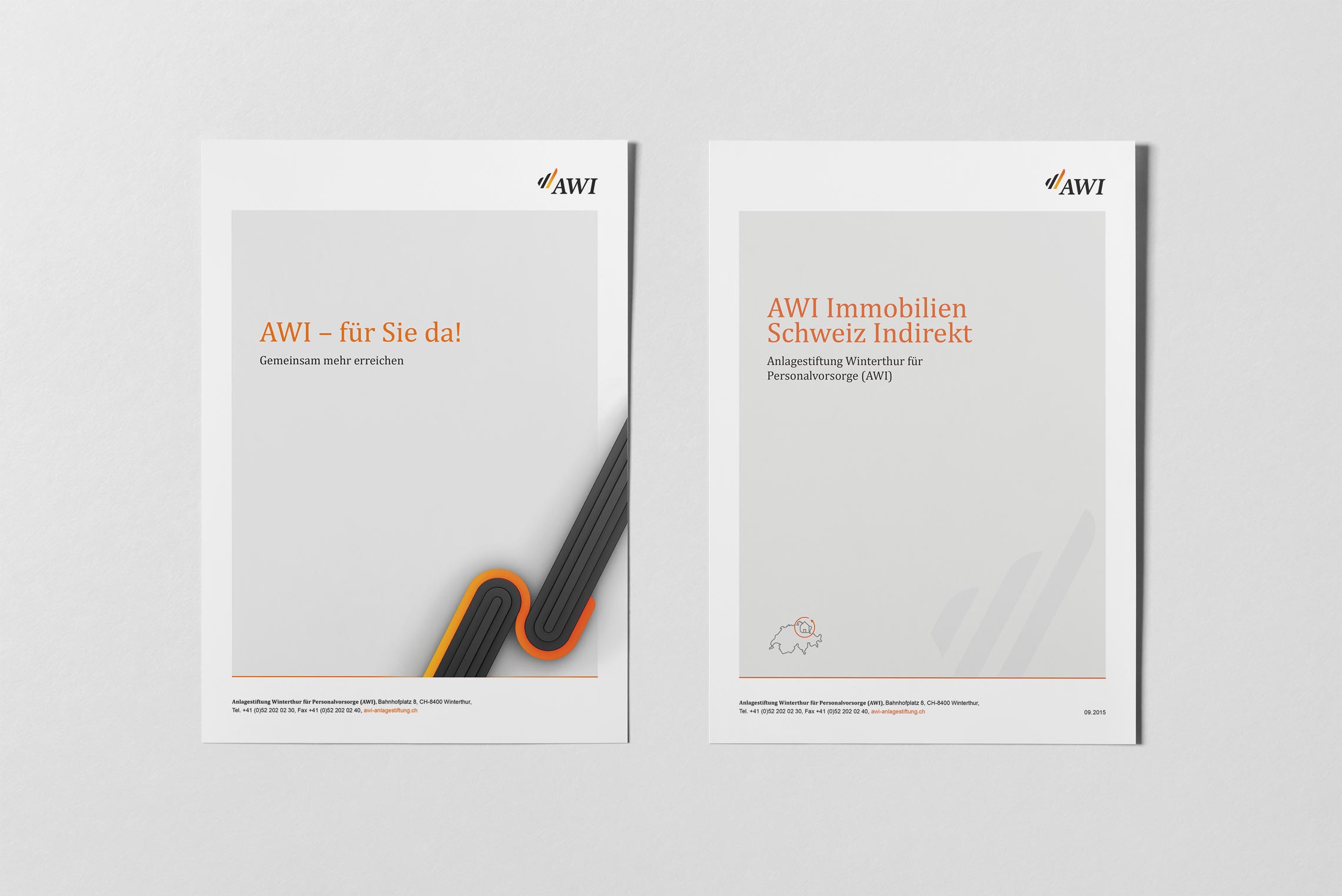 Datenbläetter für die Anlagestiftung Winterthur, Corporate Design